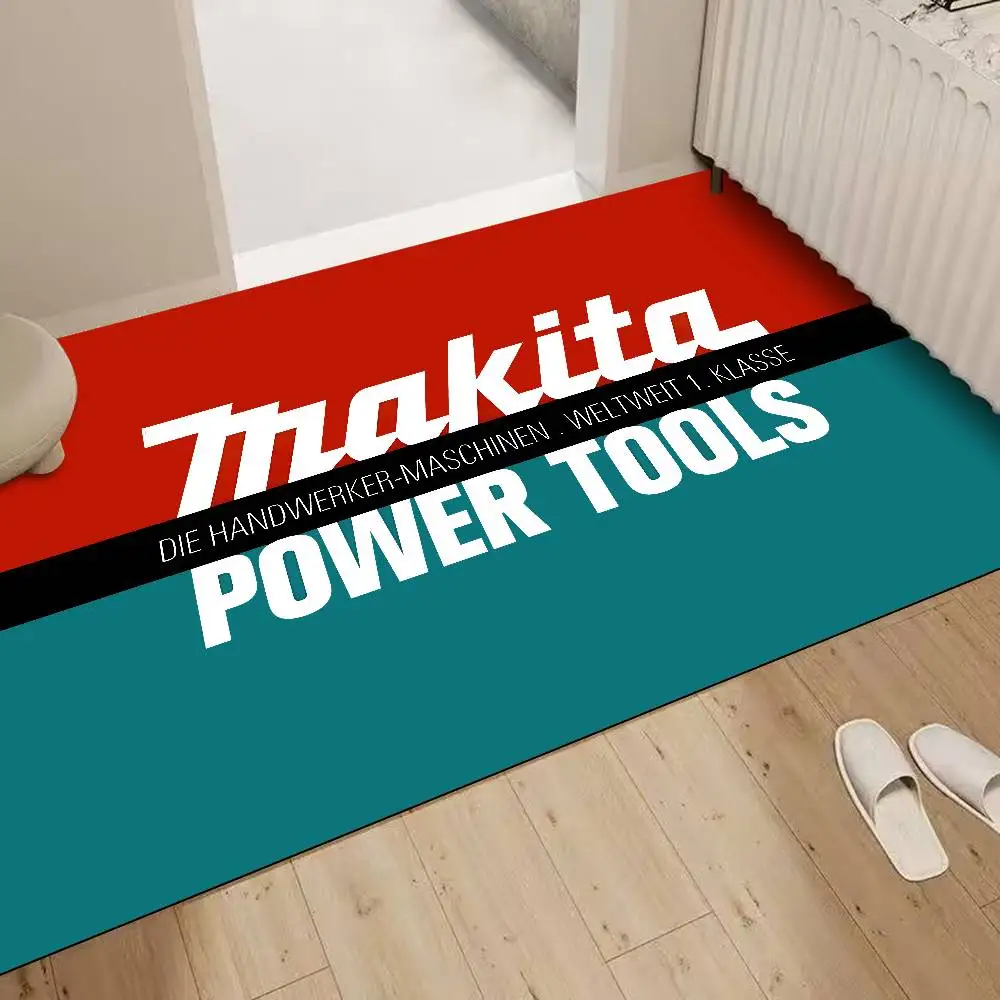M-Makitas Tool Logo Floor Mat Retro Multiple Choice Living Room Kitchen Rug Non-Slip Modern Home Decor