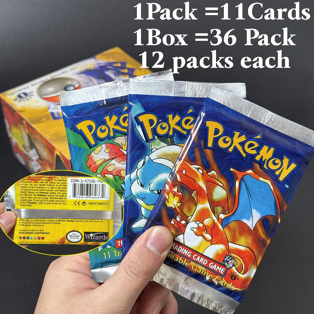 ポケモン ジャングル化石 ベストセット ブースターボックスパック TCG 初版 プロキシゲームカード 1箱 36パック 未開封パッケージ コレクションギフト