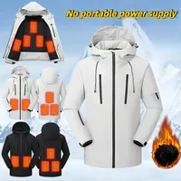 Winter Usb Heated Jacket Unisex Outdoor Climbing Warm Waterproof Skiing Hooded Heating Charge Jacket Without Mobile Power M-5XL