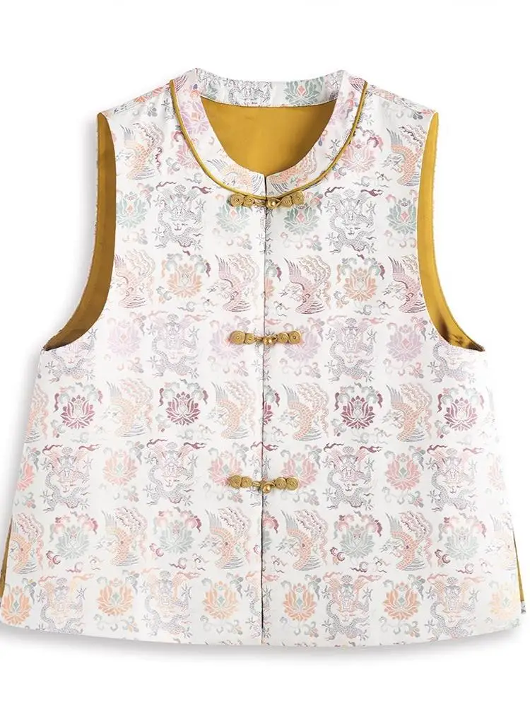 Faionable New Chinese Sle Song Jin Vest Svel Top da donna Ele Small irt Inizio primavera Nuovo arrivo