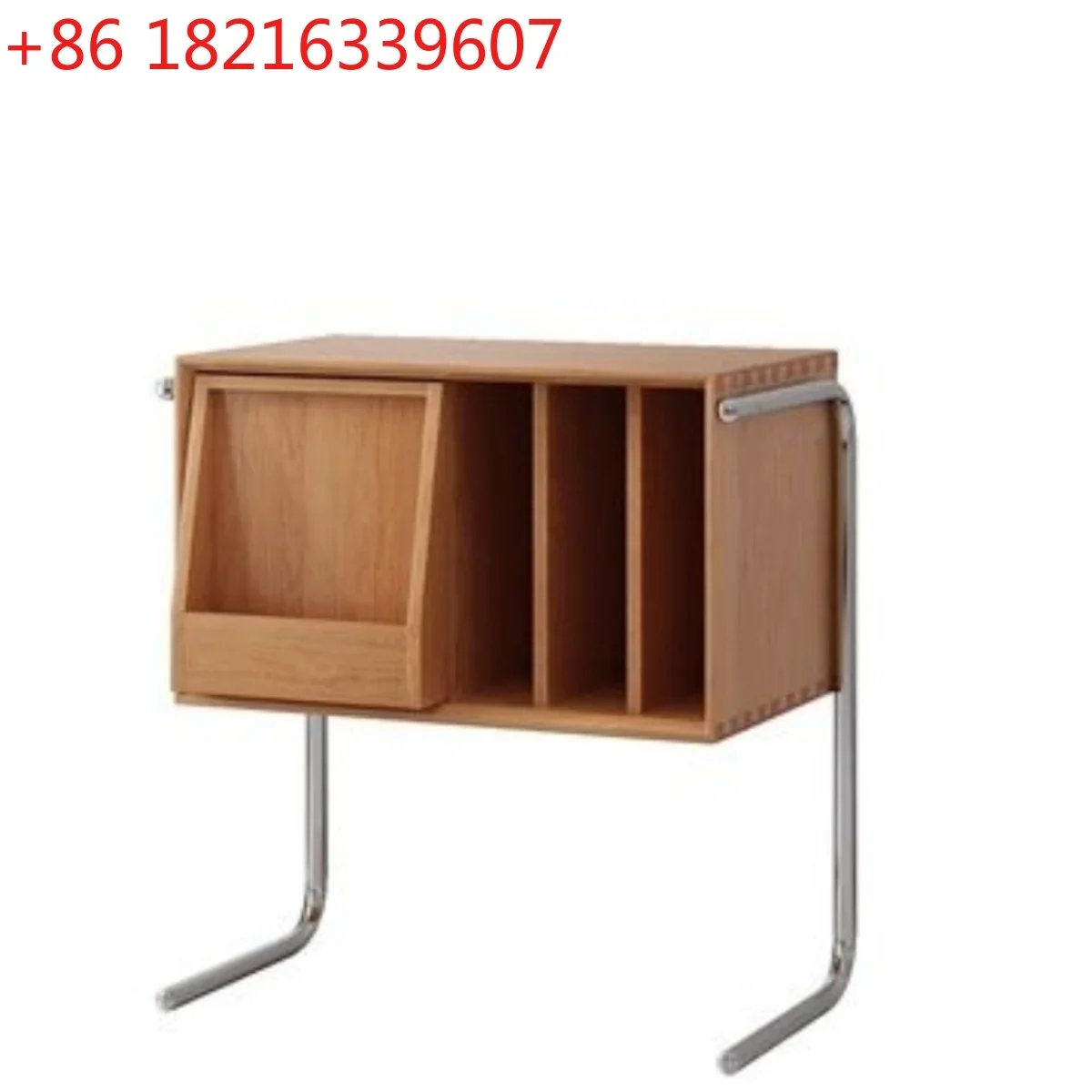 YAO Scandinavian Solid Wood Mobile End Table - Multi-Functional Mid-Century Nightstand & Bookcase, Instagrammable Vintage Home D