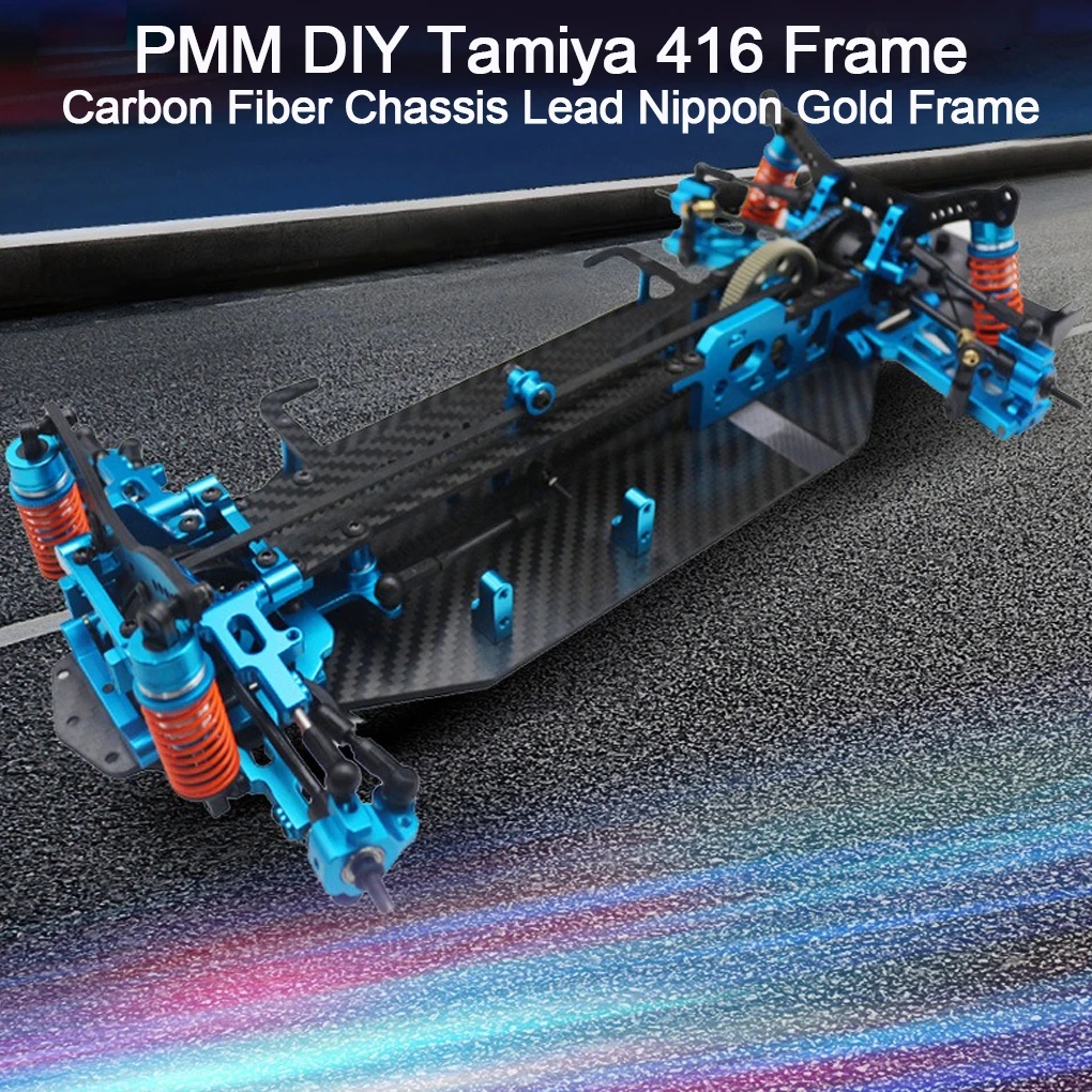 

1/10 RC Frame Metal Fiber Chassis Kit Electric 4WD RC Toy with Wheels, Absorbent Tires, Drift Car Parts PMM DIY Upgrade PMM7036