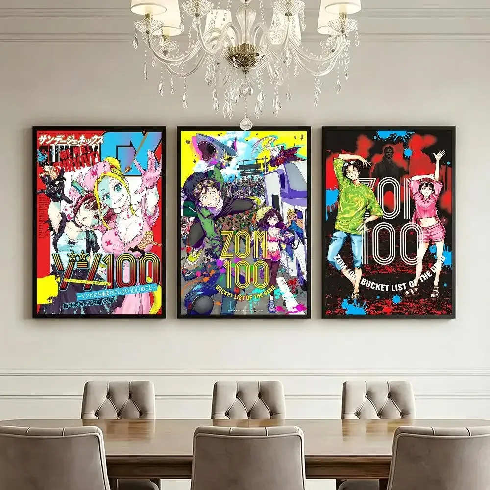 Anime ZOM 100 Bucket List Of The Dead HD Poster High End Luxury Home Decor For Living Room Bedroom Corridor And Gift Giving