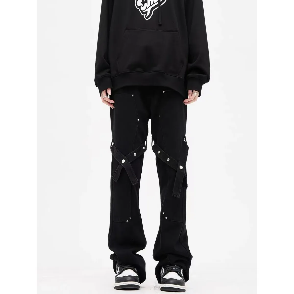 Haute qualité femmes mode jean américain haute rue mode printemps jean noir jambe mince Pantalon décontracté coréen Pantalon Femme