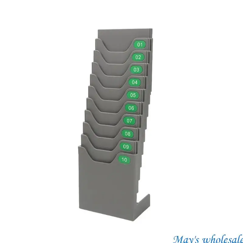 

Time Card Rack Organized Attendance Timesheet Stand for Desktop or Wall Mounting 448A