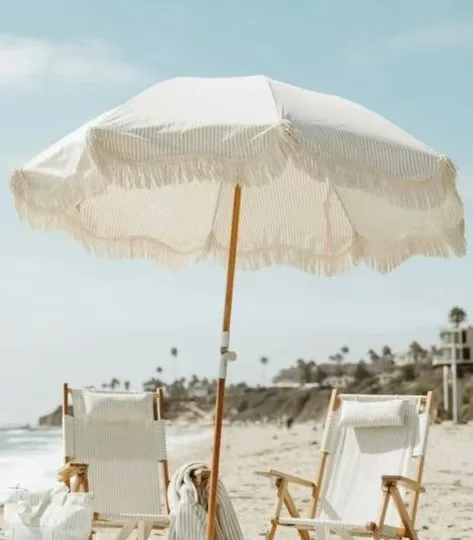 رائجة البيع قماش خشبي مقاوم للماء فناء بركة حديقة خشبية في الهواء الطلق شاطئ مظلة الشمس مع شرابة