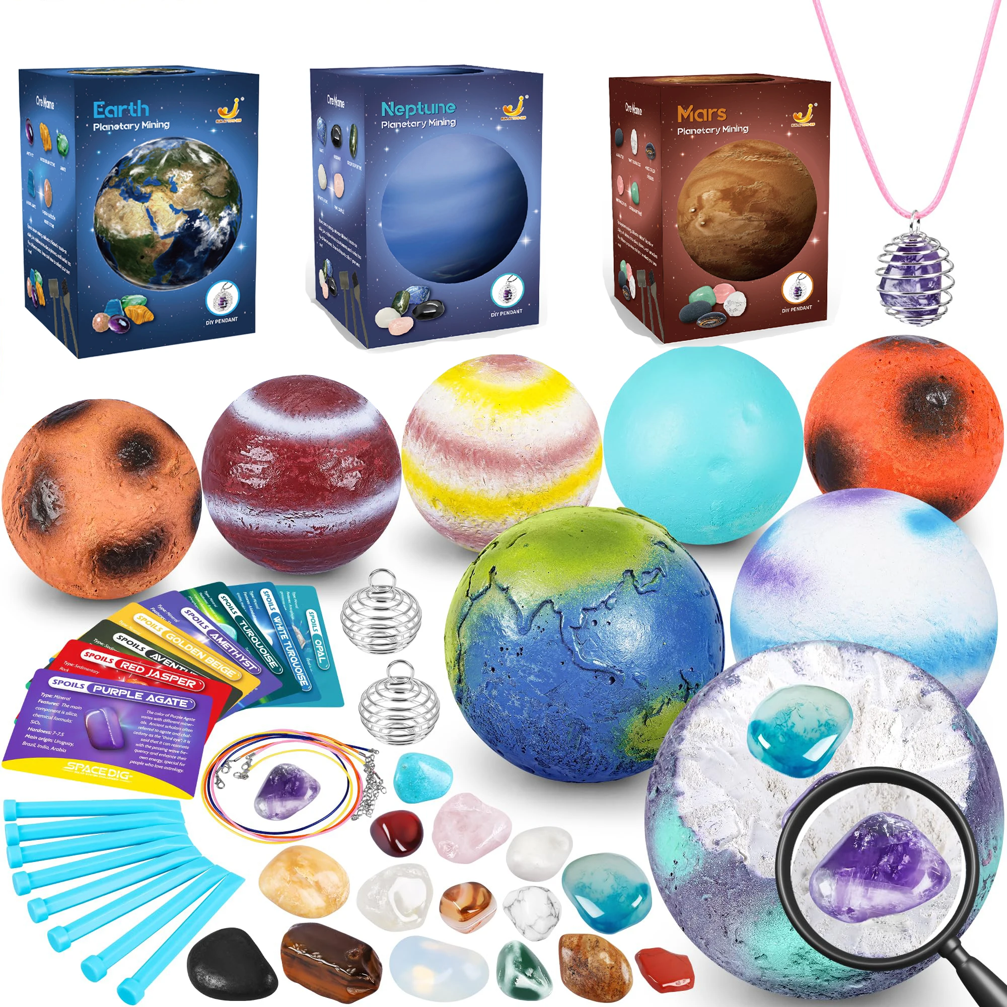 Children Archaeological Digging Toy Planet Ore of The Solar System Mining Science Educational Toys Christmas and Halloween gifts