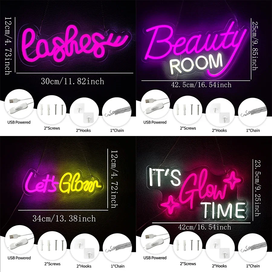 Lights Beauty in Spa Led Commercial Logo Neon Signs Wall Aesthetic Decor Used Room Nail Eyebrow Studio Novelty Lighting（new）