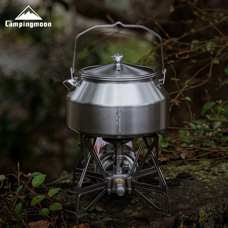 CAMPINGMOON SW-1 Camping Cookware Equipment 304 Stainless Steel Teapot Coffee Portable Picnic Outdoor Kettle view 3