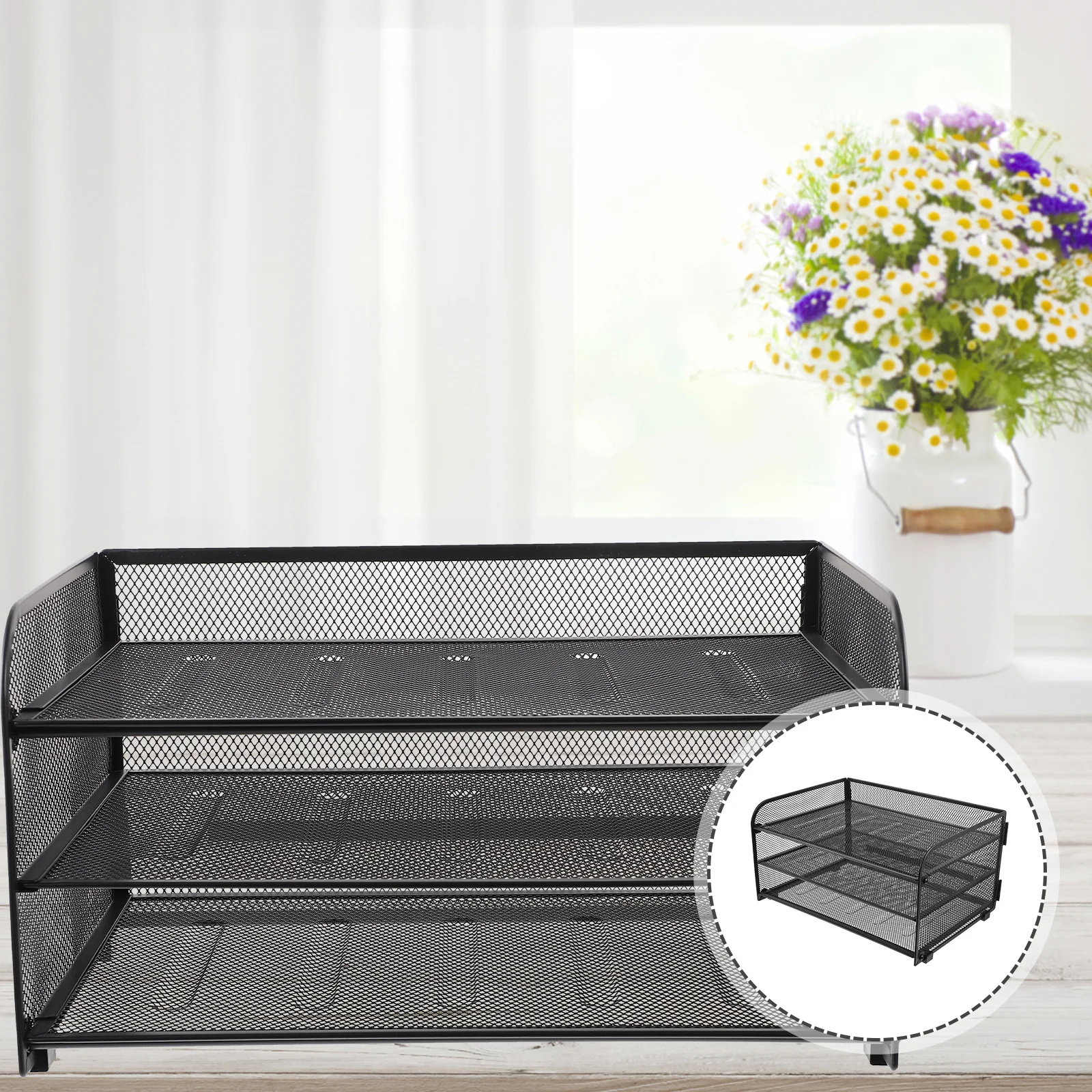 3-Tier Stackable Paper Tray Desk Organizer Desktop Document Holder File Organizer for Office Home Classroom Tray for Desk