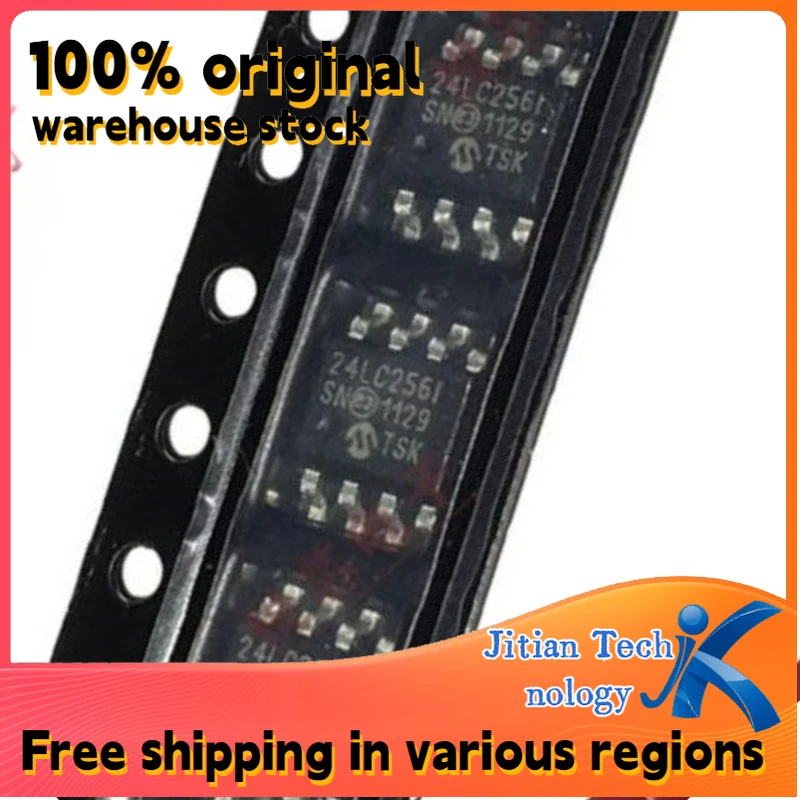 100% original inventory 10PCS 24LC256T-I/SN 24LC256-I/SN logo 24LC256I SOIC-8 Memory chip Professional distribution