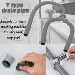 Kitchen Y-type double-slot three-way sewer pipe Laundry pool mop pool drain pipe sink water accessories Kitchen Sink Outlet pipe