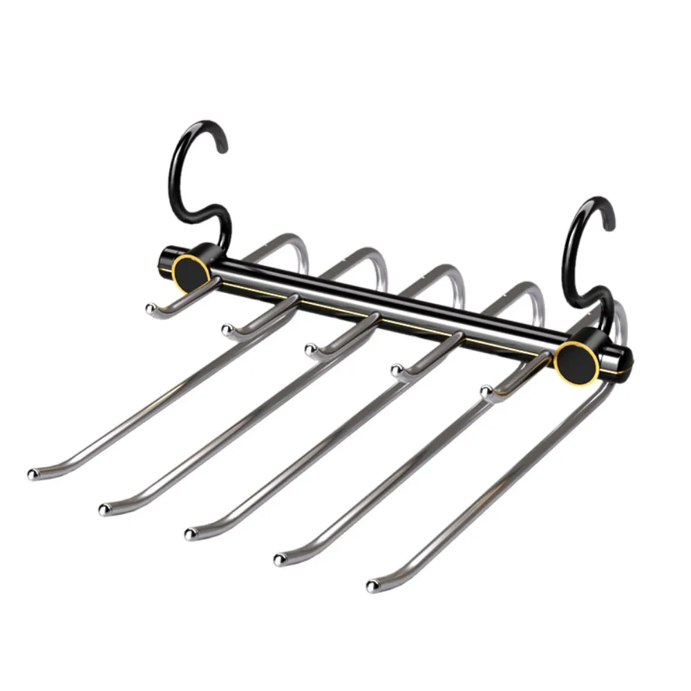 

Multi-purpose Stainless Steel Pant Hangers Multi-Tier Folding Tie Hangers Heavy Duty Scarves Organizer Rack Closet Organization
