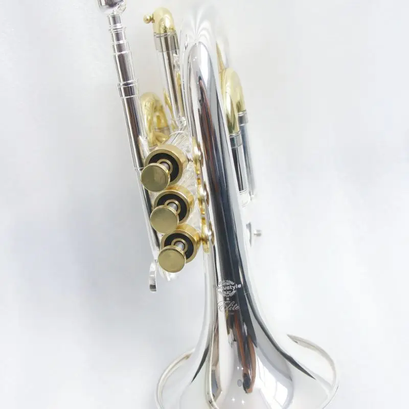 Bb Professional Pocket Trumpet Brass Body 3 Piston Valves Compact Musical Instrument For Band Travel Players