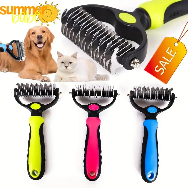 Nuevo Cepillo Quita Pelos para Mascotas, Removedor de Pelo de Perro, Cortador de Nudos de Pelo, Peine para Cachorros y Gatos, Herramientas y Suministros para el Aseo y Eliminación de Pelos de Perros
