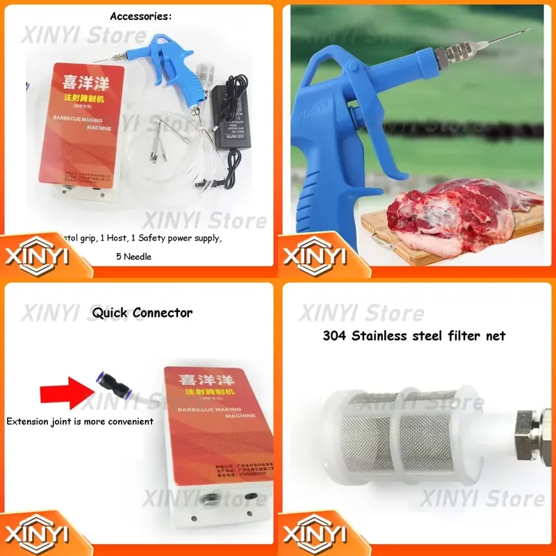 for Electric Injection Flavor Needle Turkey Pork BBQ Steak Meat Sauces Syringes Marinades Kitchen Accessories Spices Cooking