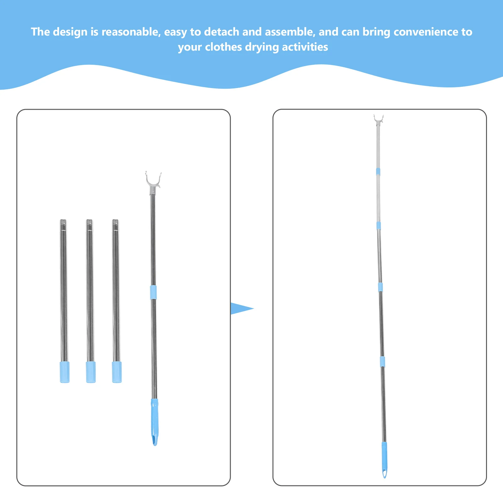 Clothes Rail Rod Home Pole Retractable Adjustable Household Detachable Clothesline Closet Heavy Duty Hanger Coat Hangers