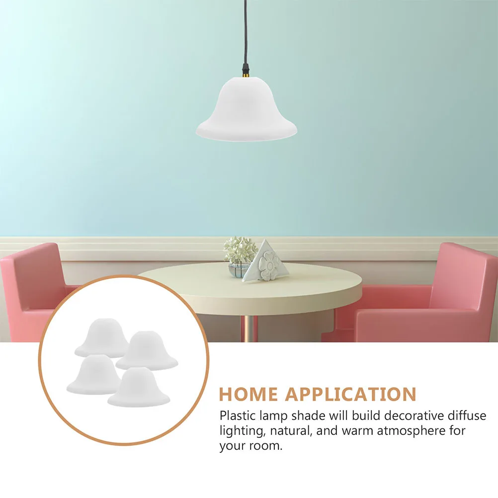

4pcs Mushroom Lamp Nordic Style Hanging Ceiling Lamp Covers Modern Plastic Chandelier Shades Durable Creative Light Shades For