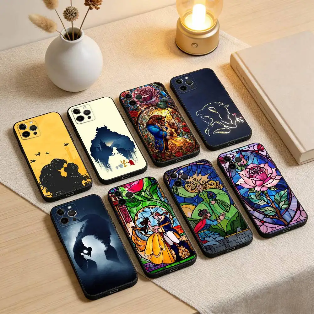 

B-Beauty And The Beast Phone Case For iPhone 17,16,15,14,13,12,11 Plus,Pro Max,XS,Soft Silicone Black Cover