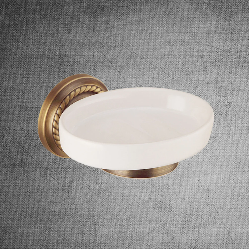 طبق صابون من السيراميك النحاسي، حامل مثبت على الحائط، ملحقات حمام أنيقة، تصميم موفر للمساحة، حامل صابون
