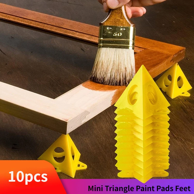 10pcs Mini Paint Stands Tool Triangle Paint Pads Feet for Woodworking Carpenter Woodworking Accessories