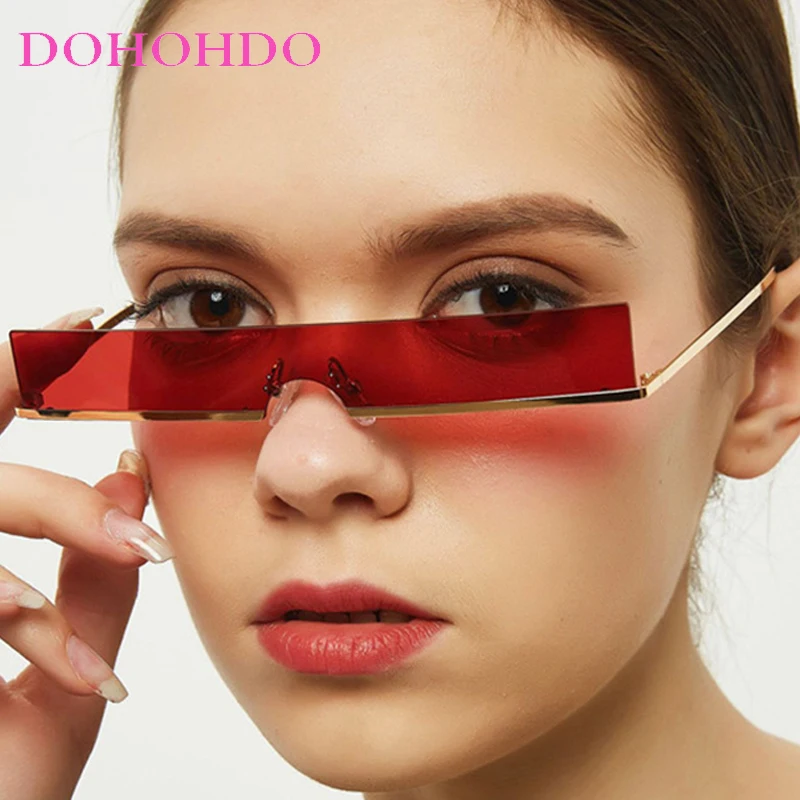 

2025 Luxury Men Women Rimless Sunglasses Vintage Rectangle Sunglasses Ladies Brand Designer Metal Retro Punk Sun Glasse UV400