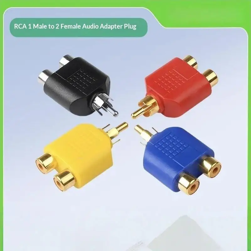 10Pcs  Male To 2  Female Audio Splitter Adapter Gold Plated Connectors Stable Signal For Home Theater Car Audio Use