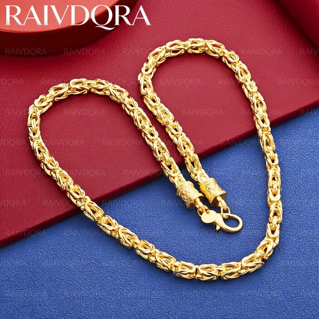 18K Gold Plated 50cm Geometry Chain Necklace For Men and Women Fashion Jewelry Exquisite Party Engagement Wedding Gift