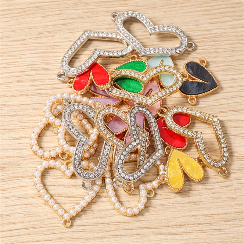 10 Stück Niedliche Metall-Herzanhänger für die Herstellung von DIY-Armbändern, Halsketten, Ohrringen, Handgemachtem Kunsthandwerk und Schmuckzubehör – Detail 3