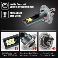 1/2/4pcs H7 Car Headlight Bulb Kit Waterproof Auto Fog Light Canbus H7 Led Lamp Super Bright 6000K Led Automobile Accessories 2