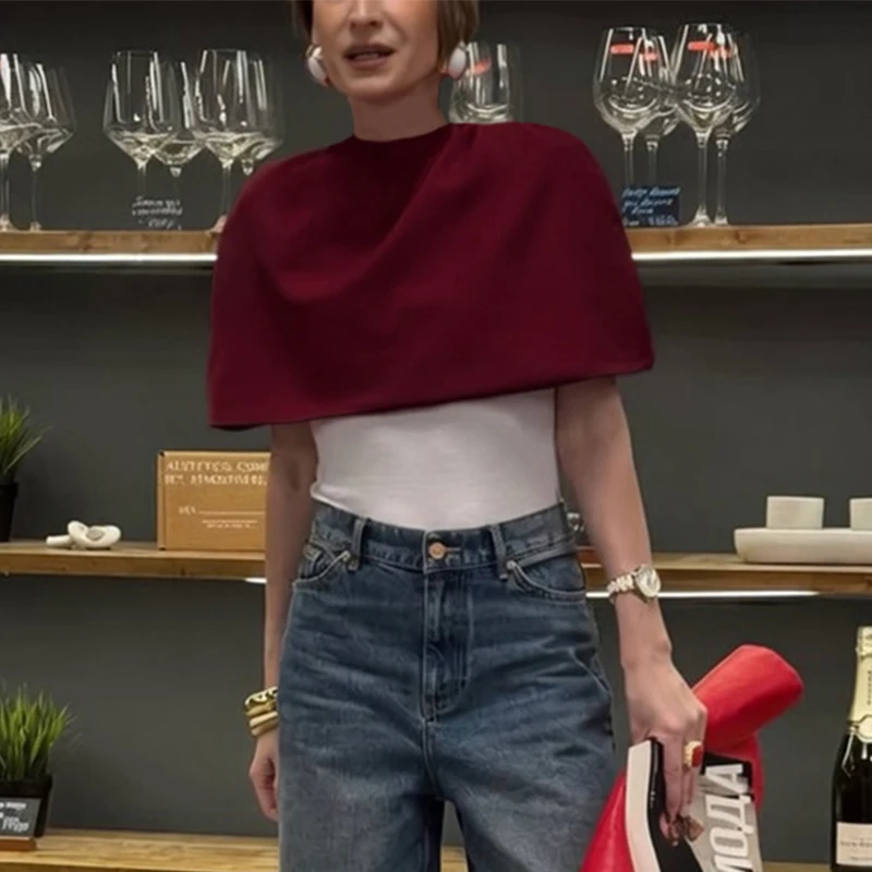 TARUXY Stylish Elegant Short Shawl Top Women's Spring New Solid Sleeveless Commuting Shawl Coat Female Birthday Reunion Cardigan