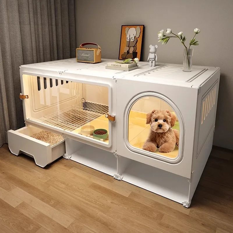 Dog cagewith toilet Separation kennel Integrated pet villa indoor