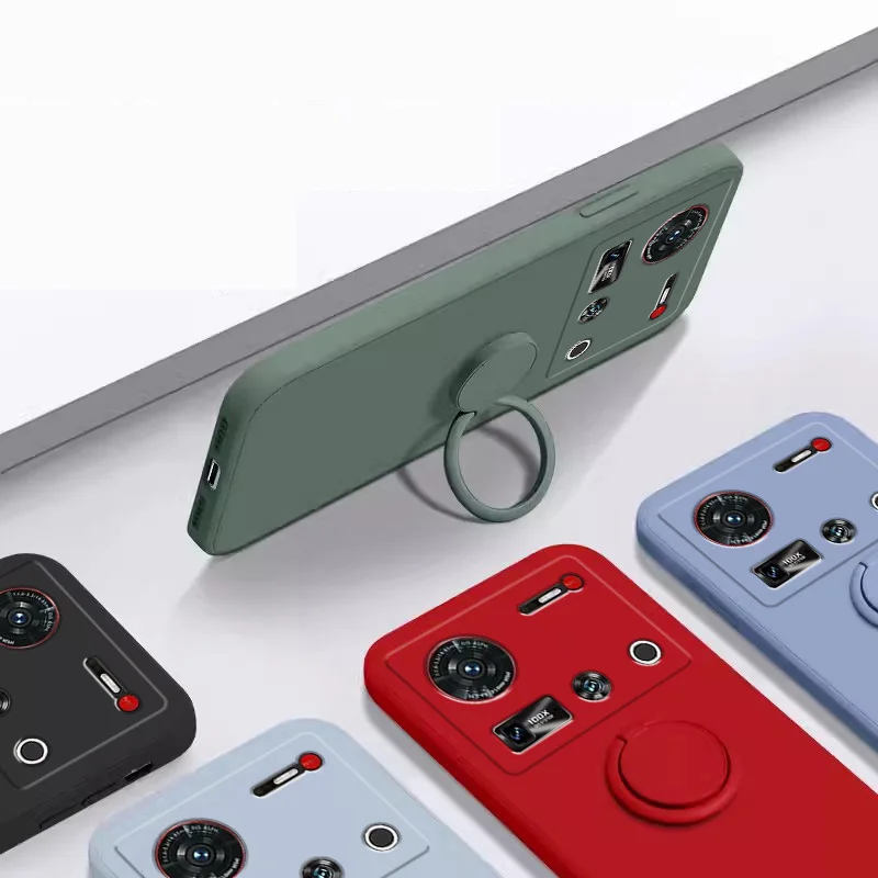 Чехол для телефона ZTE Nubia Z60 Z70 Ultra Z70ultra Z60ultra, жидкий силиконовый чехол, мягкий чехол для телефона, кольцо-держатель с защитной пленкой для экрана