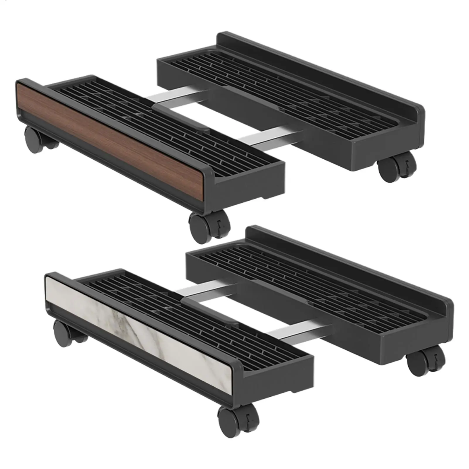 Computer Tower Stand with 4 Caster Wheels PC Tower Stand Lifting Rack Portable PC Tower Floor Stand Mobile CPU storage shelf