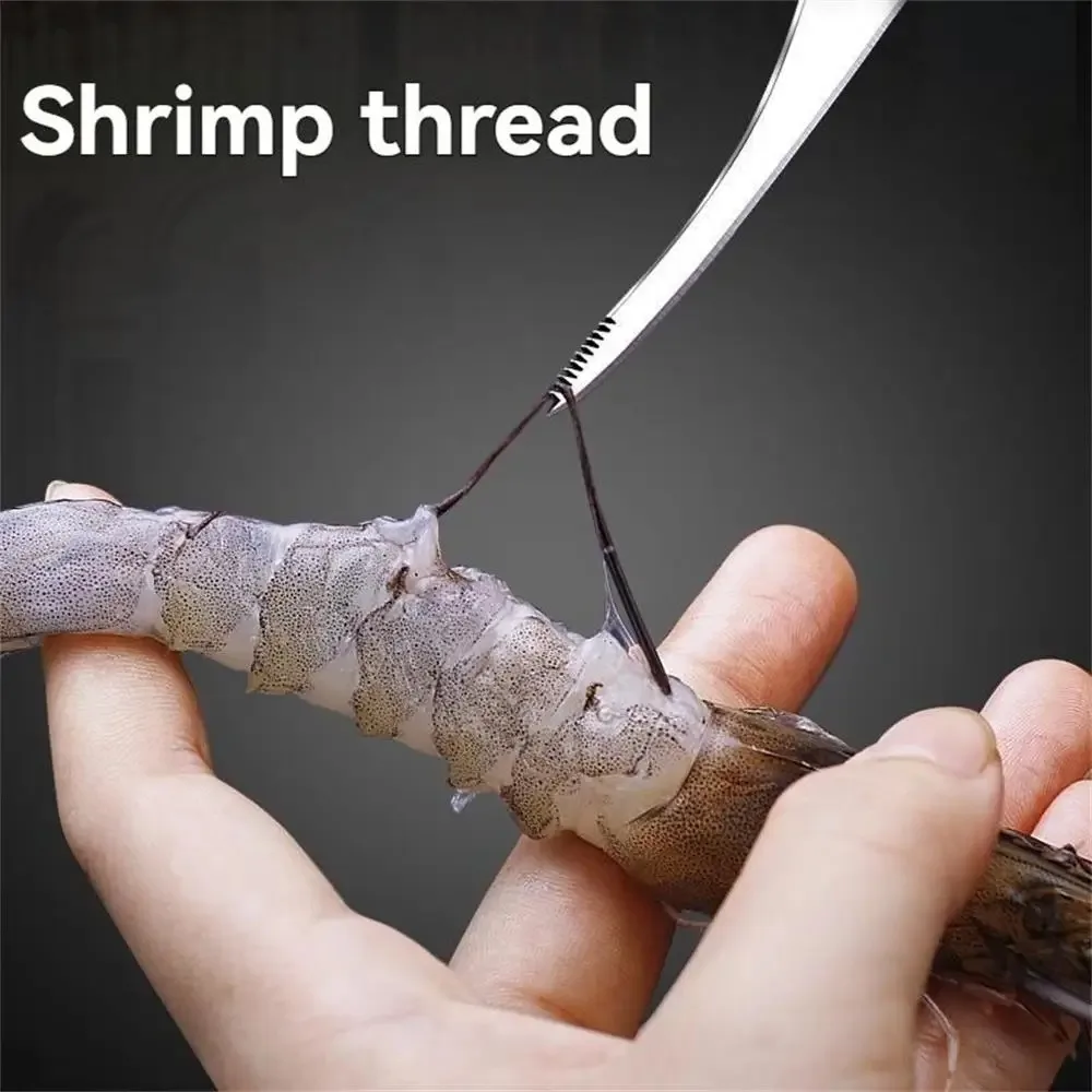 4/2pcs Stainless Steel Shrimp Stripper Shrimp Line Remover Peeler Cleaning Peeling Seafood Tools Kitchen Accessories