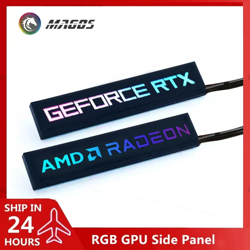 Painel lateral da placa gráfica RGB RTX AMD GeForce GPU modificar 5V 3Pin ARGB AURA SYNC PC Case DIY MOD