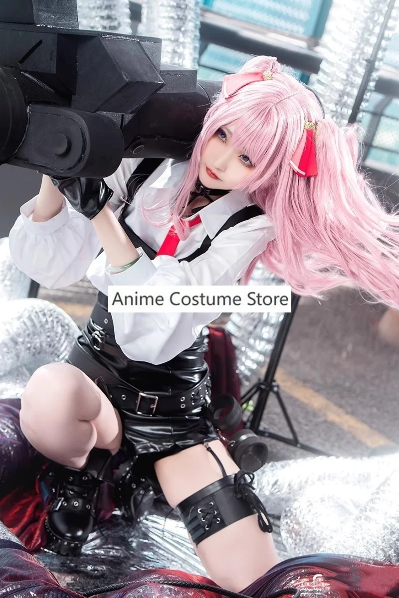 Goddess of Victory NIKKE Yuni Cosplay Costume Whip Wig Women Game Uniform Sexy PU Straitjacket Halloween Suit Anime Clothes