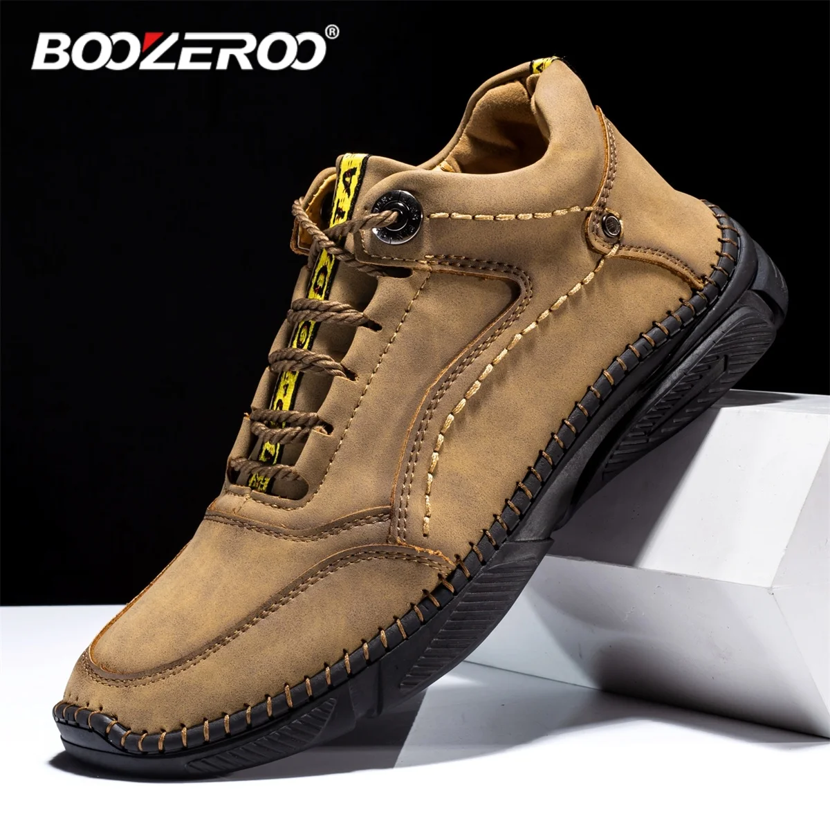 BOOZEROO Classic Handmade Casual Men's Shoes Anti Slip Flats Fashionable Loafers