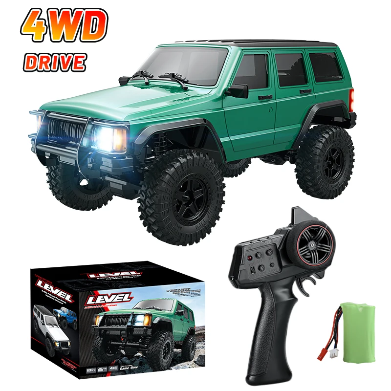 

2024 New 1:18 Retro Rc Car With LED Lights All-Terrain Simulation Off-road Climbing Vehicle 4WD Remote Control Car Model Toys