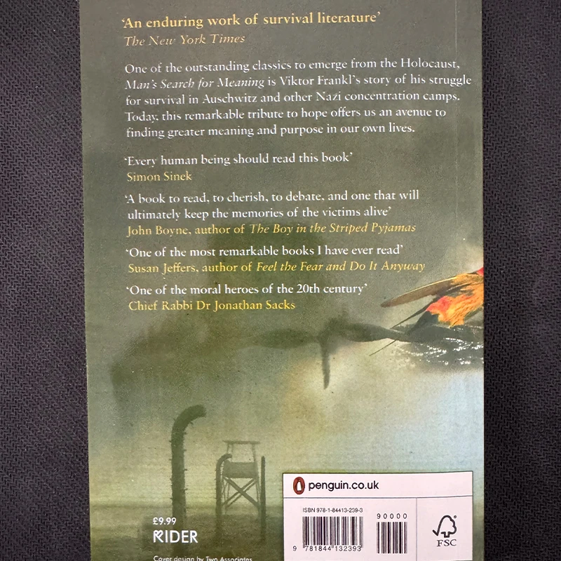 Man's Search for Meaning Viktor E. Frankl Inspirational Book English Version Psychology Logotherapy Self‑Improvement Paperback