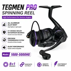 Kingdom Tegmen Pro Spinning Fishing Reel 16kg Max Drag 6.2:1 High Speed Gear Ratio 8+1BB Light Weight Saltwater Fishing Coil