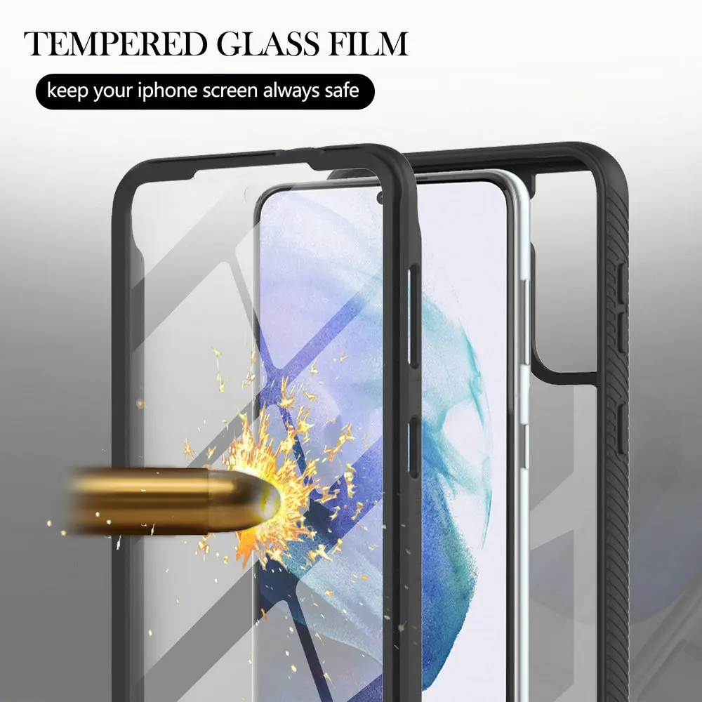 Crystal Case Front Film 360 Protect Coque for Samsung Galaxy A55 5G 2024 Bumper Cover Galaxy A05 A05S A15 A25 A35 A 55 05 Funda