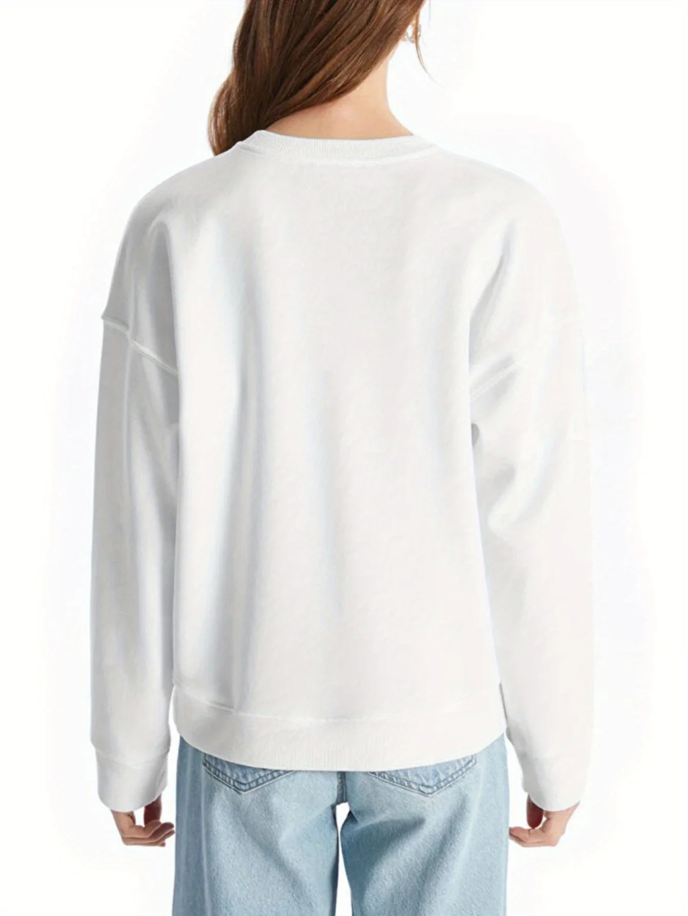 Damen-Kapuzenpullover mit funkelndem Weihnachtsbaum-Print, Polyester-Mischung, Rundhalspullover in Rosa und Gold mit Schneeflocken-Design