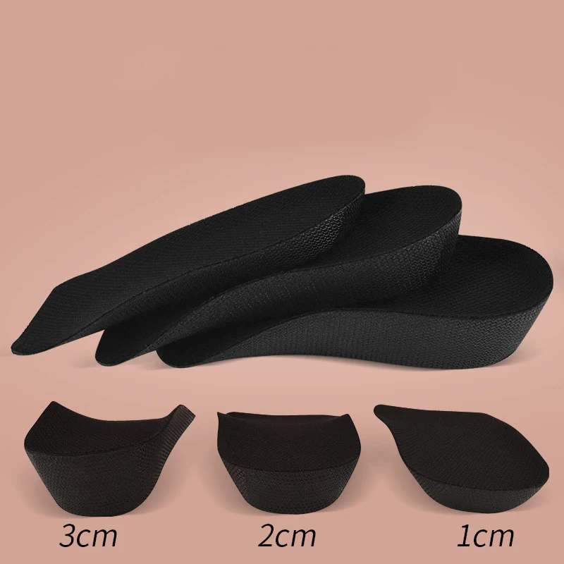 Breathable Comfortable Orthopedic Insoles Shock Absorption Pads Height Increase Insoles for Women Men Invisiable Boost 1-3cm