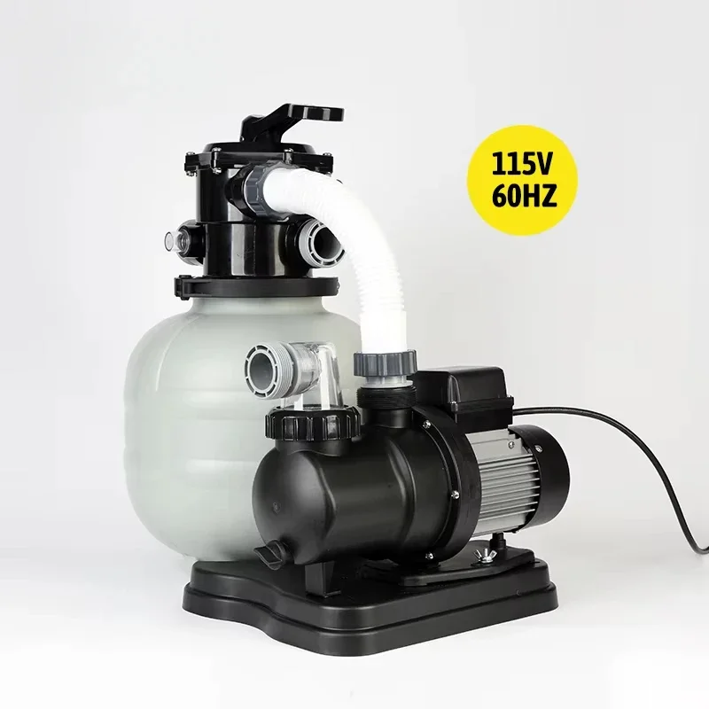 115V 60Hz, for tanks up to 7890 gallons capacity 5.3 gallons timer function  sand filter