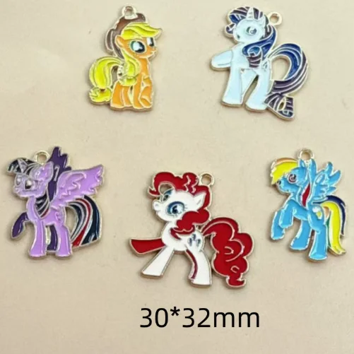 10 pcs  Cartoon Horse Charm Earrings DIY Key chain Necklace Pendant Bracelet Jewelry Handmade Findings Gift
