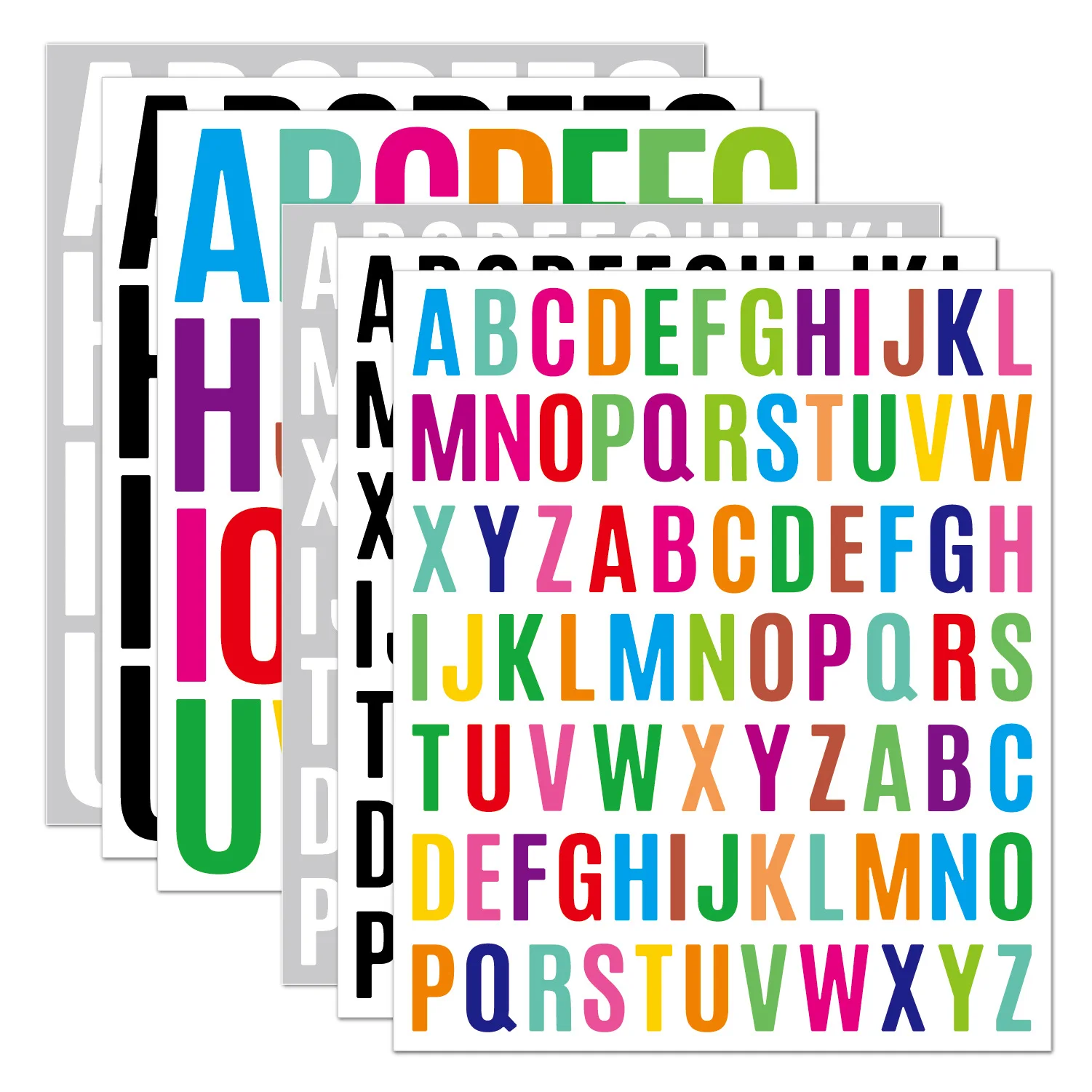 1 Inch 2 Inch Waterproof Alphabet Stickers Self Adhesive Vinyl Letters for Industrial Labeling File Notebook Journal