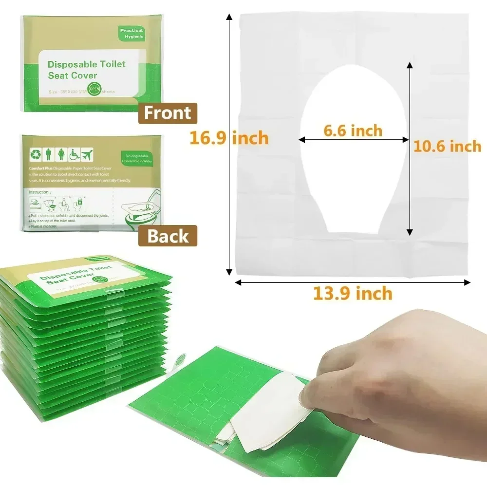 Accessories Paper Waterproof Soluble Water Covers Type Travel Camping Hotel Bathroom Portable Disposable Toilet Seat
