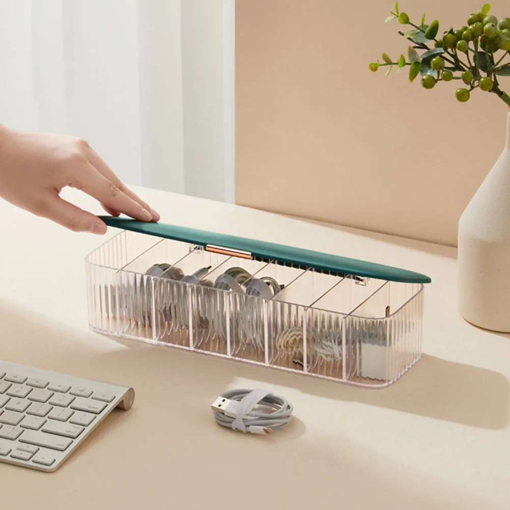 

Data Cable Organizer Box Compact Cord With Multiple Compartments For Home Office Travel Electronics Storage Solutions Cord