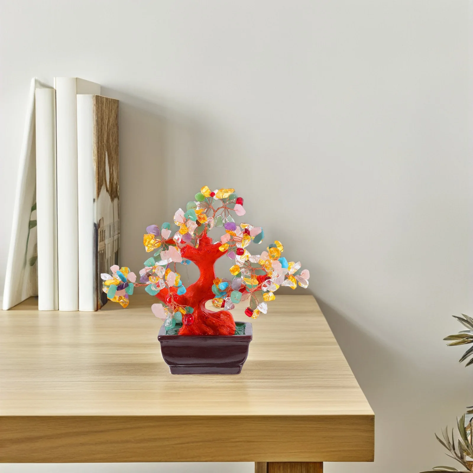 

Mini Crystal Money Tree for Desk Decor Bonsai Style Ornament Enhances Office Ambiance Brings Fortune and Success Beautiful Home